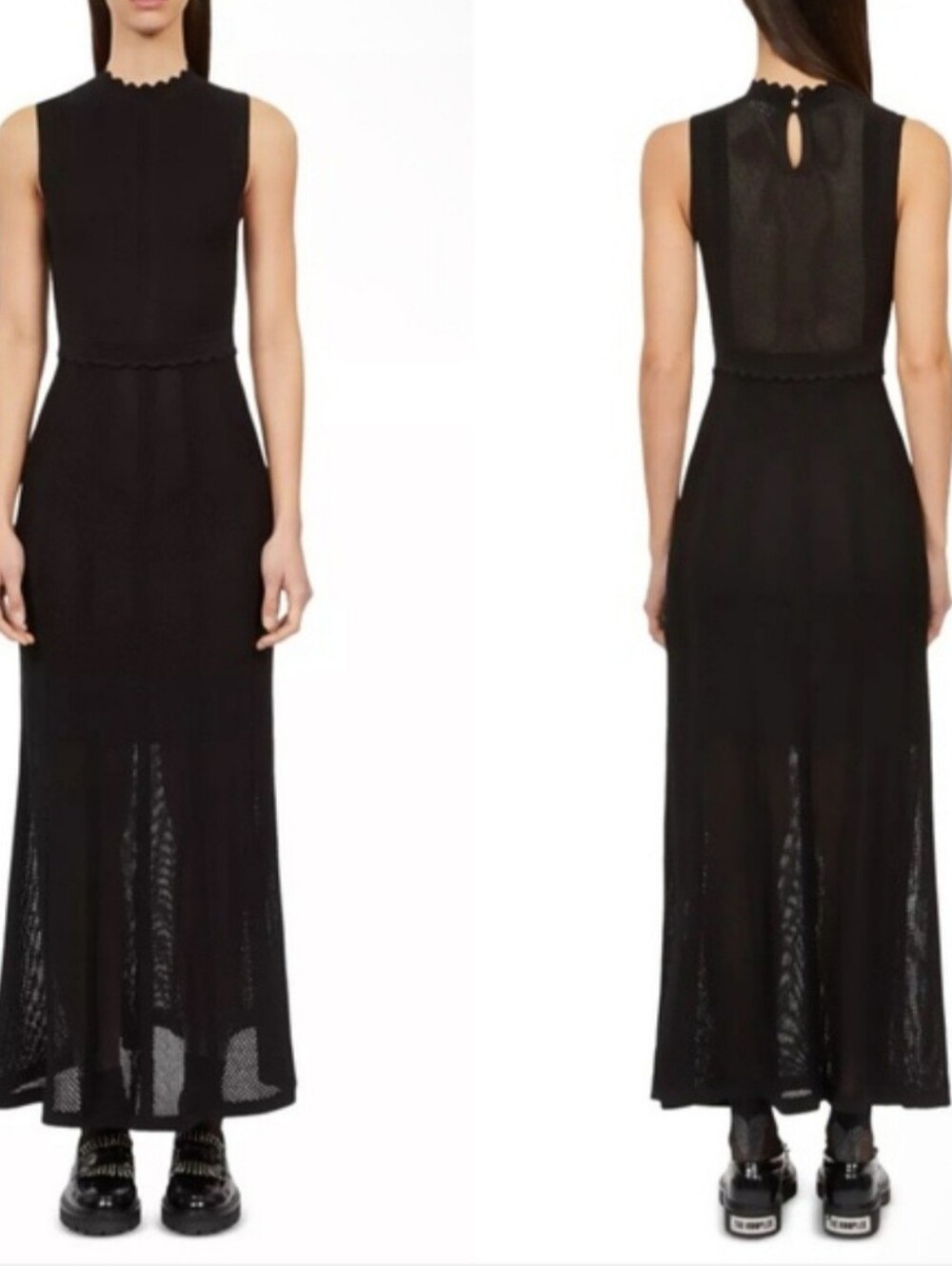 The Kooples Women's Romantic Mixed Knit Maxi Dress